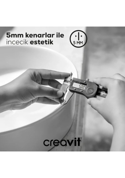 Beyaz Deliksiz Dikdörtgen Lavabo 60 Cm Modern Tasarım 508 Yeşil