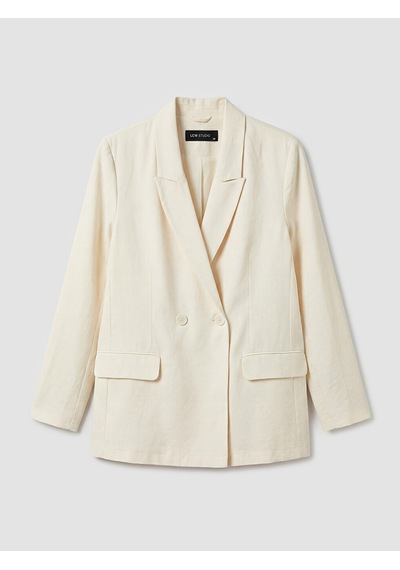 Lcw Studıo Beyaz Kruvaze Yaka Kadın Blazer Ceket