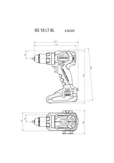 Metabo BS 18 LT BL 18V 4.0 Ah Li-ion Çift Akülü Matkap Vidalama
