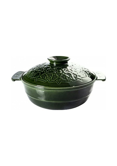 Lava Anatolia Selçuklu Güveci Çap Ø 26 Cm. - Majolica Yeşil Ahşap Kaşık Hediyeli Yeşil