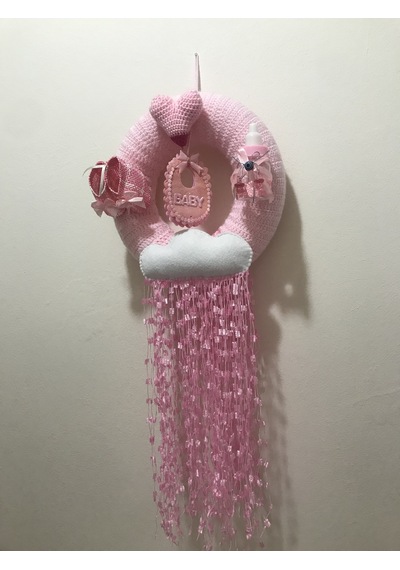 Örgü Kapı Süsü Pembe