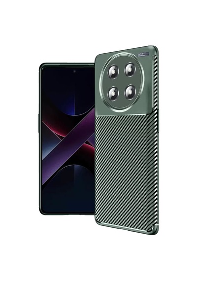 Newface Honor Magic 7 Lite Kılıf Auto Focus Karbon Kapak - Koyu Yeşil