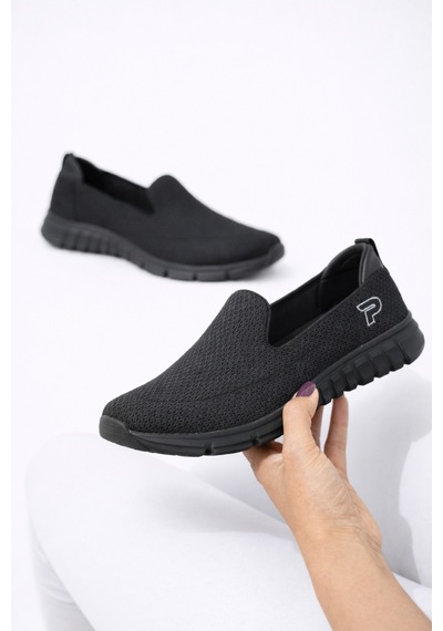 Kadın Ortopedik Hafif Taban Günlük Yürüyüş Ayakkabısı Esnek Rahat Sneaker Siyah