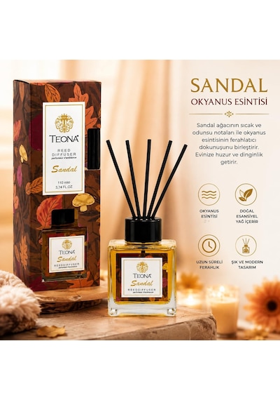 Oda Kokusu 110 Ml Reed Diffuser Uzun Süreli Ferah Koku Sandal Diğer