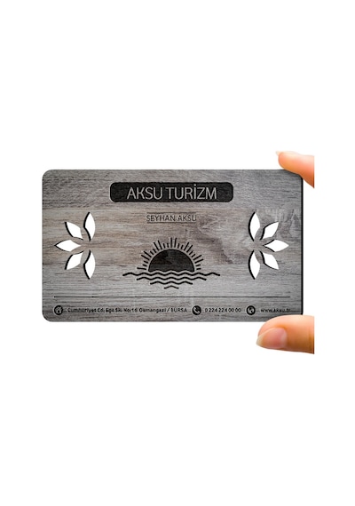 Kişiye Özel Mesleki Turizm & Seyahat Ahşap Kartvizit (Model 1-7)