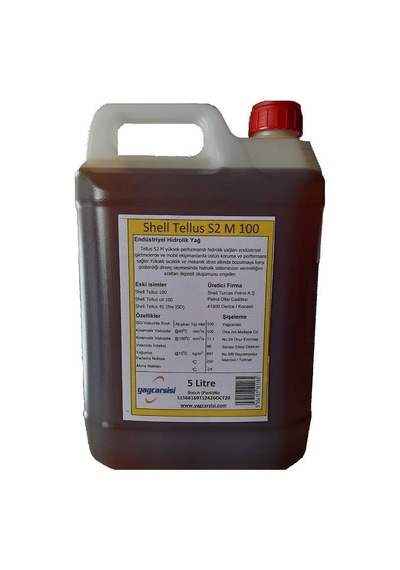 Shell Tellus S2 M 100 Endüstriyel Hidrolik Yağı 5 L