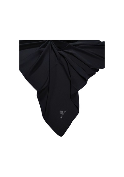 Mim Eşarp Mısırlı Eşarpları Queen Krep Düz Renk Eşarp 140x140 Cm Siyah