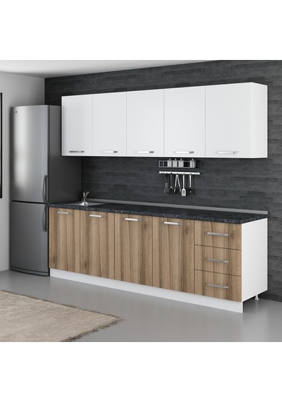 Minar 250 Cm Mutfak Dolabı Beyaz Dore 250-D2 Beyaz