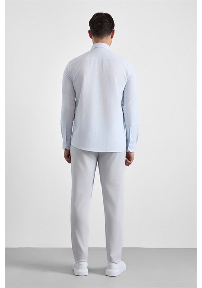 Süvari Buz Mavi Slim Düğmeli Yaka Casual Gömlek Gm1008400366-m01