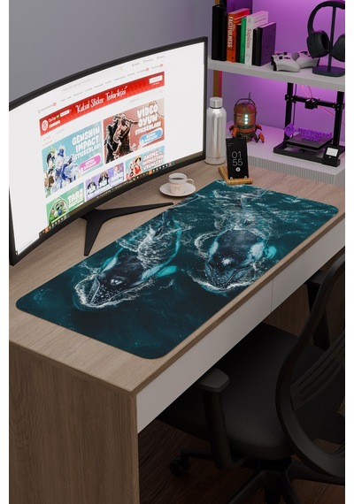 Orka Kaymaz Dikişli Kauçuk Oyuncu Mousepad V2 - 90x40 Xxl Gaming Mouse Pad Fare Altlığı