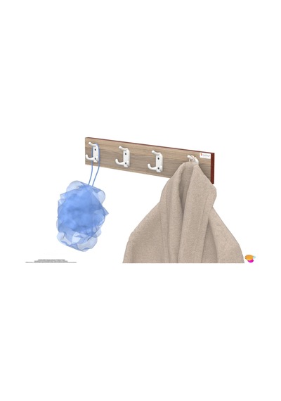 Modilayn Arı Serisi 61,4x9,6 Cm 12 Kancalı Banyo Askısı - 4'lü Set Ekstra Düzen Ve Yer Tasarrufu Cordoba