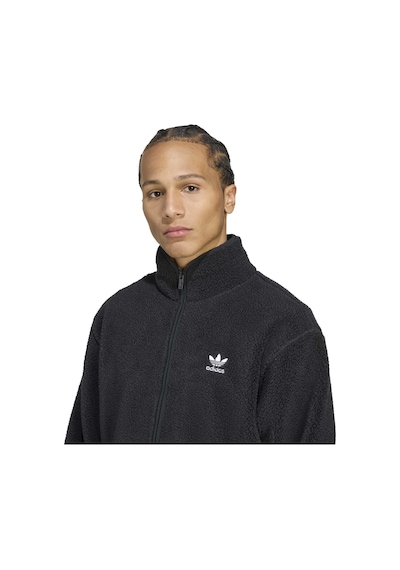 Black Adidas Erkek Günlük Yaşam Polar Sweatshirt Essentials Jkt Jv7676 Siyah