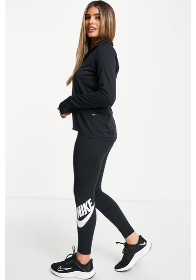 Nike Terma Fit Element 1/2 Zip Running Yarım Fermuarlı Yan Cepli Kadın Koşu Sweatshirt Siyah Siyah