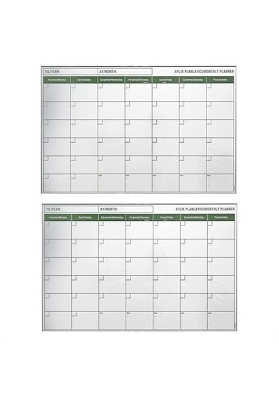 Manyetik Yapışkanlı Bir Aylık Program Planlayıcı Takvim 85x56 Cm 2 0