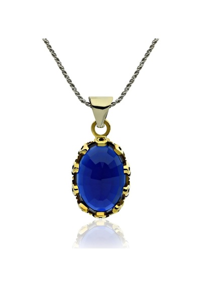 Safir Taşlı Otantik Gümüş Kadın Set