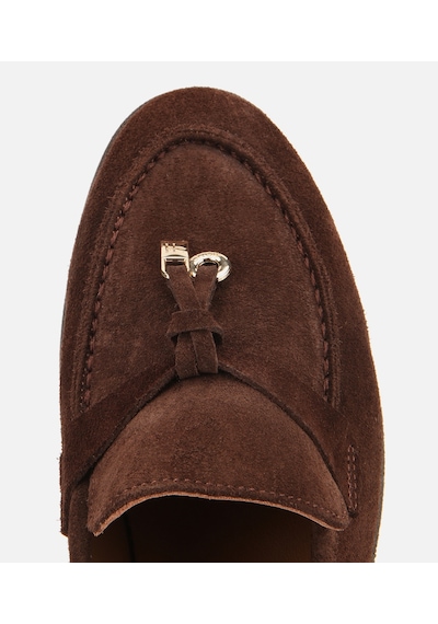 Hotiç Kadın Süet Deri Kahverengi Gold Aksesuarlı Klasik Loafer 01ayh313260a480 Kahverengi