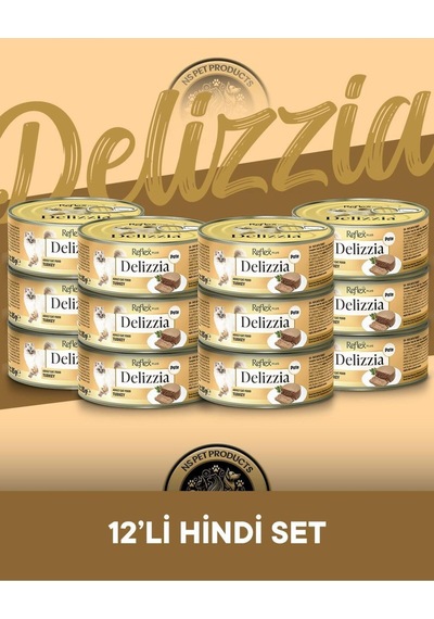 Plus Delizzia Yetişkin Hindi Etli Pate Kedi Maması 12x85 Gram