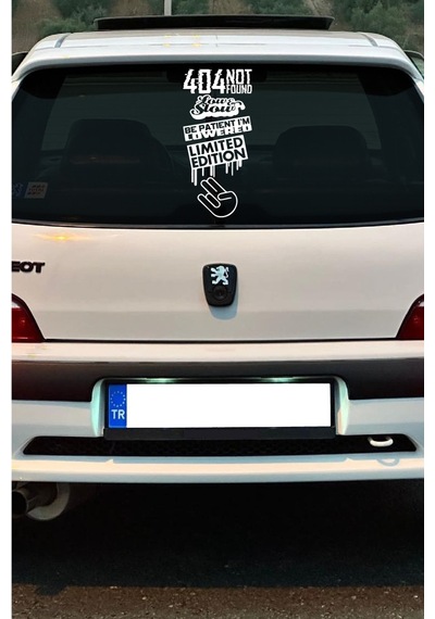 Oto Arka Cam Sticker İngilizce Model 76 40 20 Cm