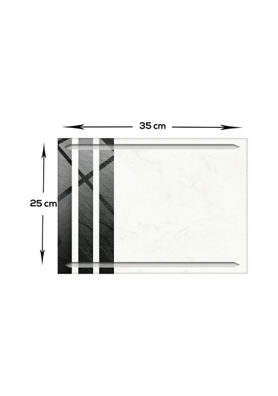 Kanallı  - Cam Kesme Tablası | Black Rock Şeritli | 25cm x 35cm