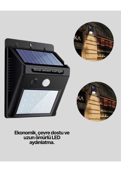 Mey İthalat Hareket Algılamalı Solar Led Güvenlik Lambası Yeni Nesil Çok Renkli