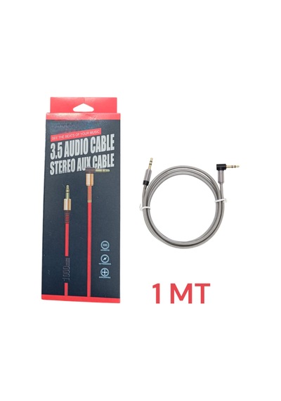 Metal Başlık Tpe Kablo 3.5mm Aux Kablo 1 Metre Renkli Renk