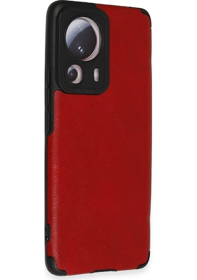 Cosmotex Newface Xiaomi Mi 13 Lite Kılıf Loop Deri Silikon - Kırmızı