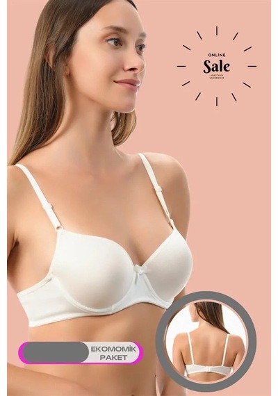 Ang Butik Beyaz Dolgulu Mikro Tek Sütyen