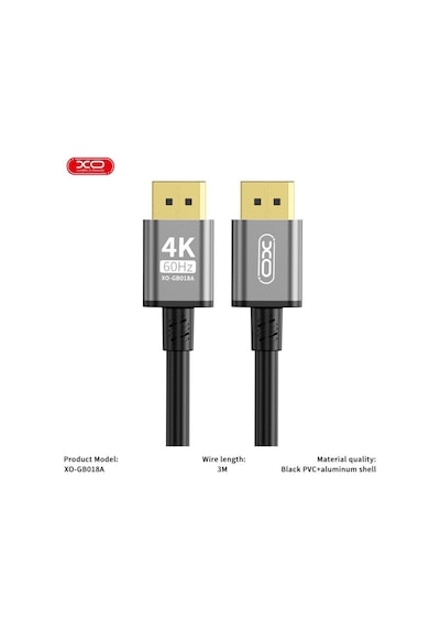 Delux Serisi Dp To Dp 4k 3m Data Veri Aktarım Bağlantı Kablosu Gb018a Donanım Aksesuar Oyuncu
