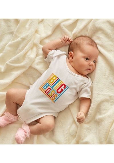 Bk Kids Big Boss Tasarımlı Bebek Body Zıbın - Model 1 12-18 Ay sarı