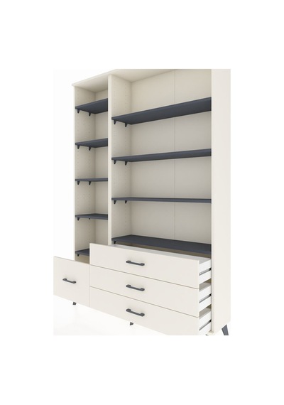 Arges Dolap 9 Raflı 4 Çekmeceli 132x30x195 Aytaşı-antrasit/a... Aytaşı