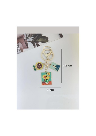 Ayçiçekleri - Van Gogh Metal Charm Anahtarlık Çok Renkli Çok Renkli