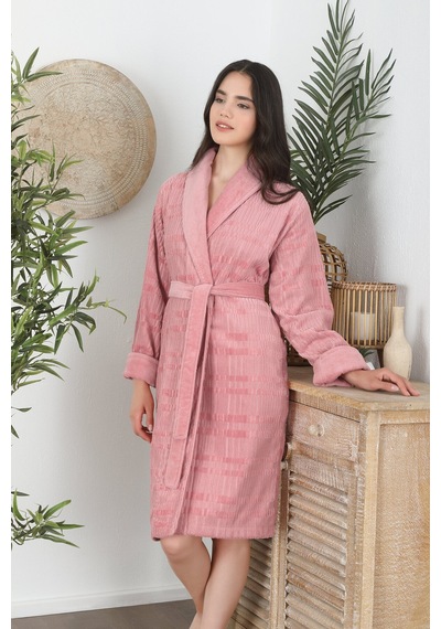 Özdilek Sadem Organik Spruce Şal Yaka Bornoz Tarçın