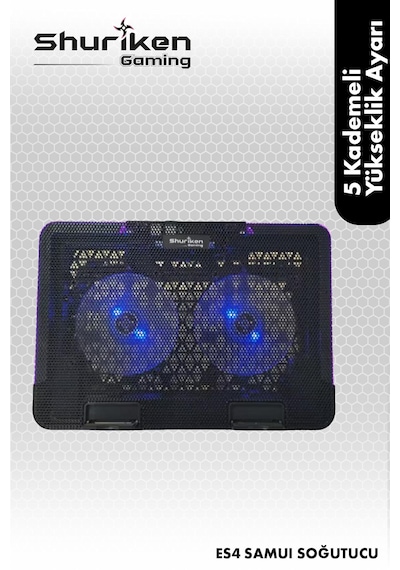 Shuriken Es4-samuı Laptop Soğutucu 5 Kademeli - 2 Fan - 1517" Shuriken Es4-samuı Laptop Soğutucu 5 Kademeli - 2 Fan - 1517"