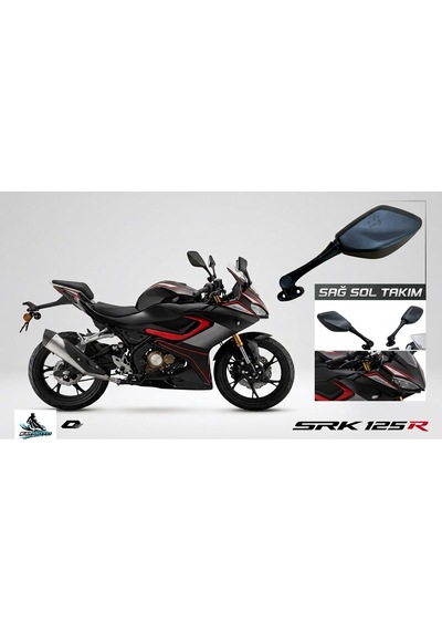 Srk 125 R Uyumlu Motorsiklet Aynası Sağ Sol Takım - Katlanabilir Yan Ayna Arasmto