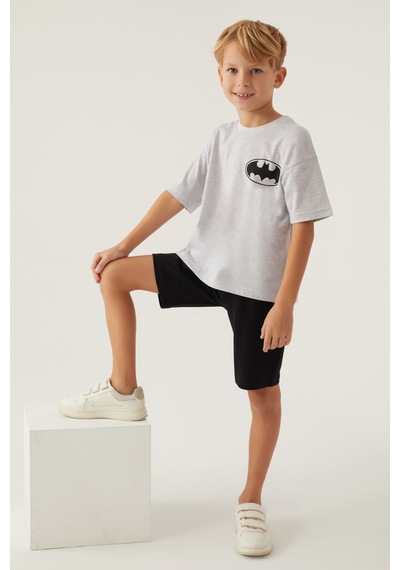 Batman With Emblem Kar Melanj Erkek Çocuk Bermuda Takım 5274-42902 Kar Melanj
