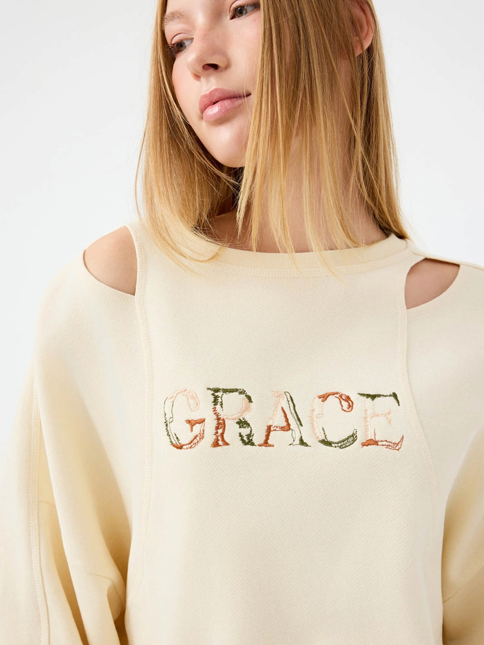 Loft Oversize Ekru Kadın Sweatshirt Lf2041043 Ekru