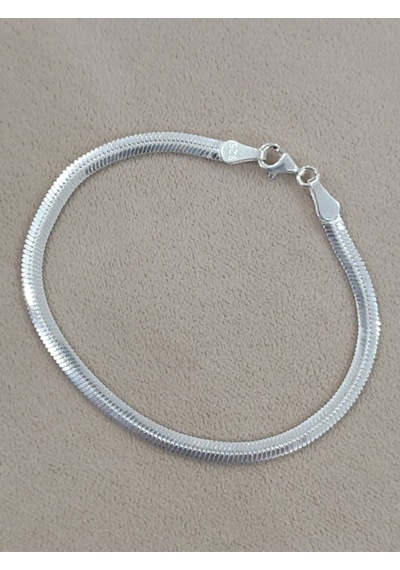 Balık Sırtı Gümüş Bileklik Unisex Balıksırtı Model Gümüş Bileklik Taşsız Bileklik 5 Mm
