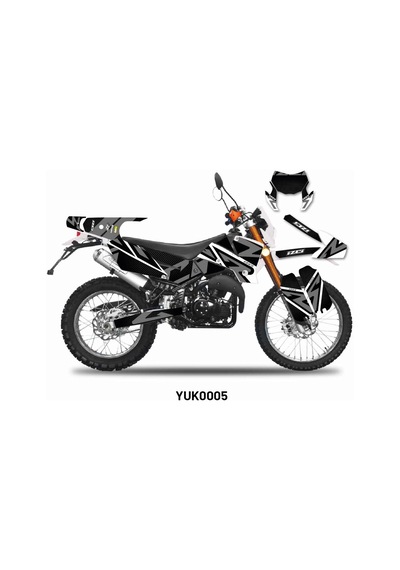 Yuki Yk250gy-7 İzci "two Two Gray" Tasarım Motosiklet Sticker Etiket Kaplama Modeli