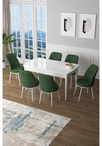 Canisa Concept Zen Serisi 80x132 Mdf Açılabilir Beyaz Masa Takımı Ve 6 Haki Yeşil Sandalye Yeşil Sandalyeler Beyaz Masa Canisa Concept Zen Serisi 80x132 Mdf Açılabilir Beyaz Masa Takımı Ve 6 Haki Yeşil Sandalye Yeşil Sandalyeler Beyaz Masa