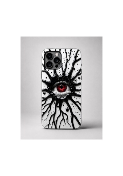 İphone 16 Plus Uyumlu Göz Desenli Telefon Kılıfı Kırmızı - 914778404 Kırmızı