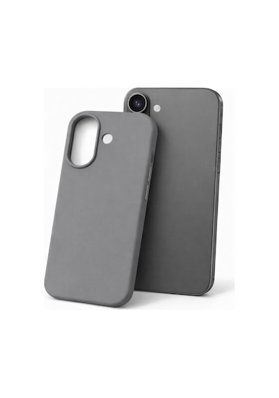Apple Apple iPhone 17 Uyumlu Kılıf Renkli Lansman İçi Kadife Yumuşak Kamera Yükseltili Silikon Gri