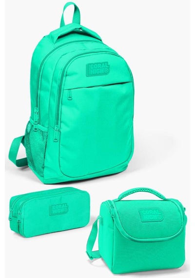 Coral High Kids Su Yeşili 3 Lü Okul Çanta Seti Set0114395 Çok Renkli