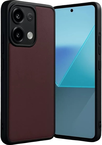 Mey İthalat Redmi Note 13 Pro 4g Kılıf Aras Deri Kapak - Bordo Çok Renkli