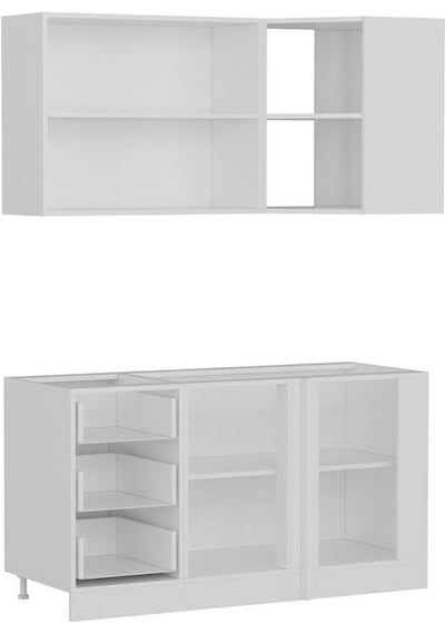 Minar 150cm Köşe Mutfak Dolabı - Beyaz/antrasit K150-a4