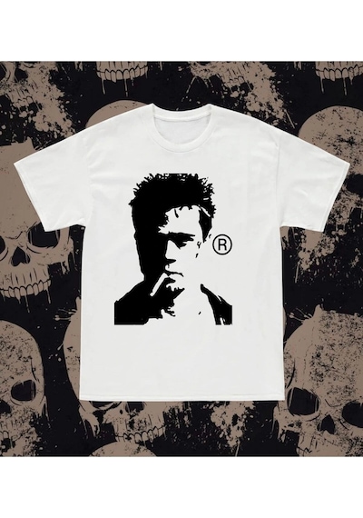Startmore Unisex Oversize Fight Club Tshirt Beyaz