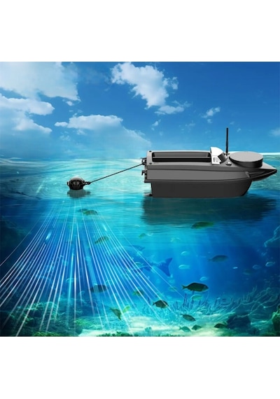 SAZAN YEMLEME (TEKNE VE BOTU)Flytec yeni V030 RC balık yemi teknesi GPS uzaktan kumandalı olta atıcı Siyah
