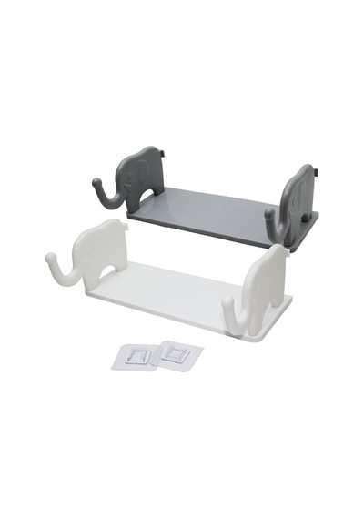 Enfa Enf-716 Beyaz & Gri Filli Tutacaklı Plastik Etajer 12x31cm