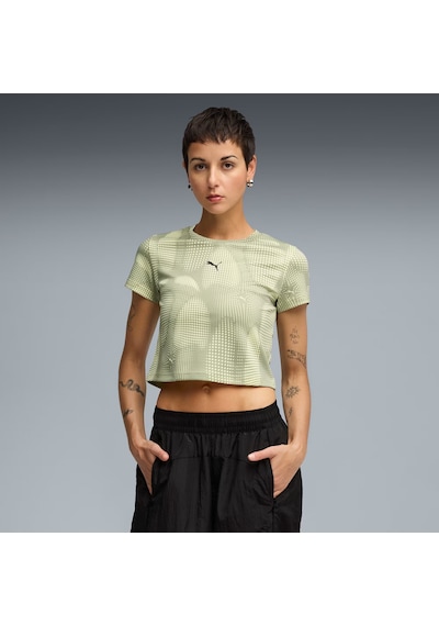 Puma Dare To Kadın Baskılı Baby Tişört 632145 82 Yeşil
