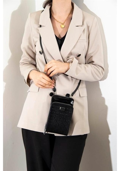 Silver Polo Sp1011 Kadın Telefon Çantası Fashion Siyah-rugan Siyah