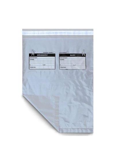 Cepsiz Gri Kargo Poşeti 30x37+5 Cm - 100 Adet